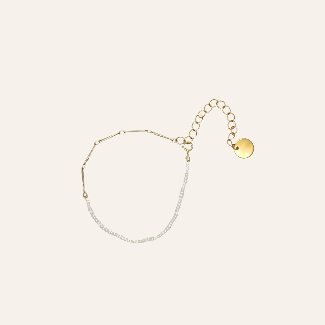 Bracelet Teri â Perles de culture et or laminĂ©