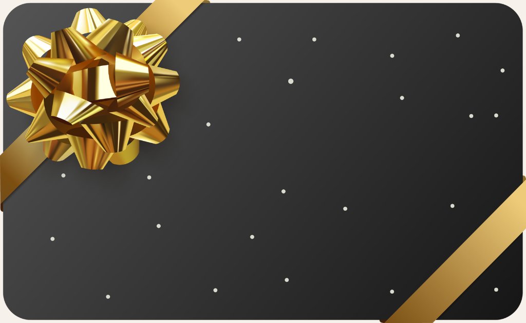 Visuel de bon cadeau KoolKado avec ruban doré, idée cadeau premium pour offrir le choix juste en toute occasion – KoolKado