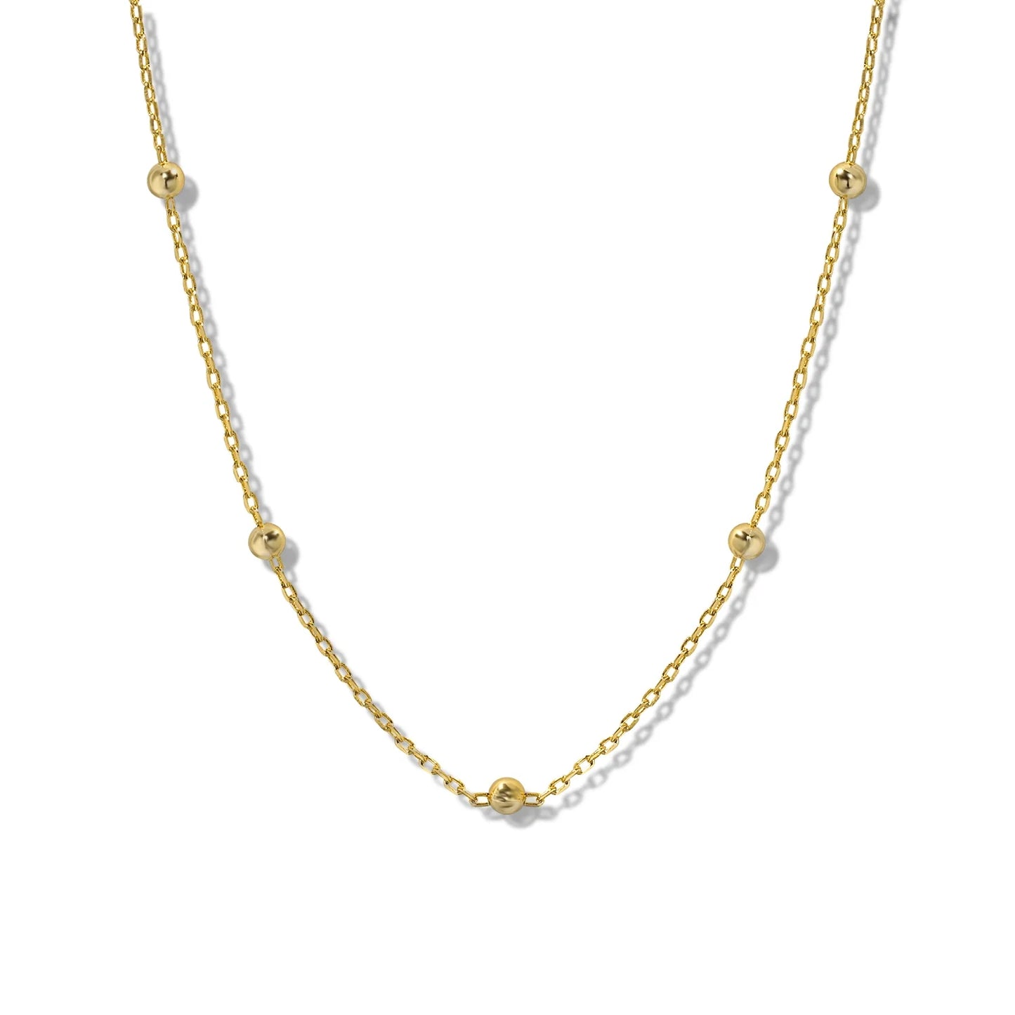 Collier Chloe Choker en plaqué or 18K avec petites perles dorées sur chaßne fine. Idée cadeau femme.