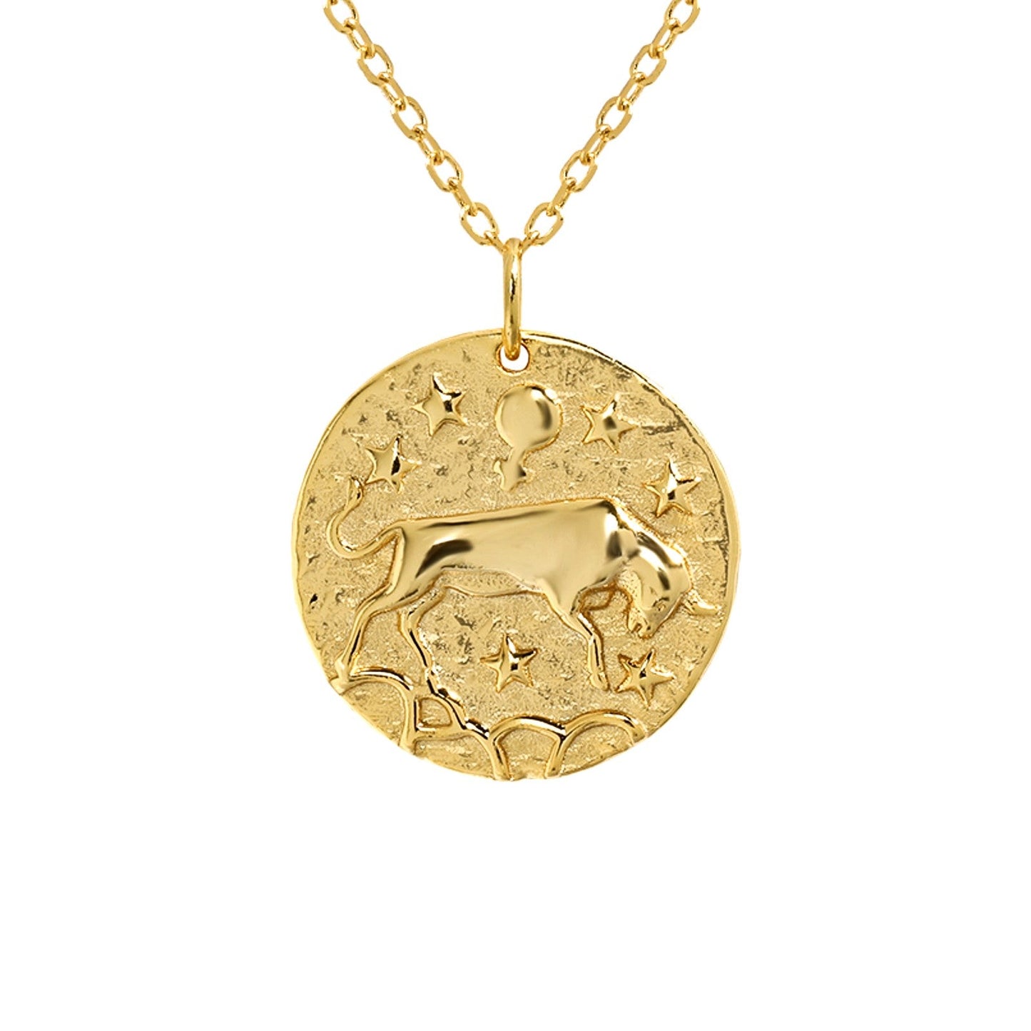 Collier doré avec pendentif signe Taureau, finition brillante et design céleste. Idée cadeau femme ou ado.