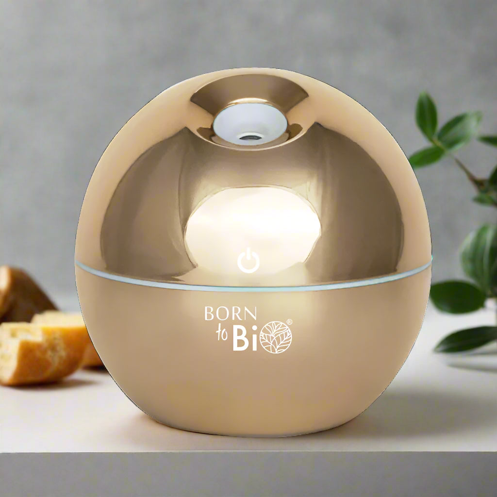 Idées cadeaux pour adulte – diffuseur doré élégant pour huiles essentielles, parfait pour une déco naturelle et une ambiance bien-être à la maison. Koolkado