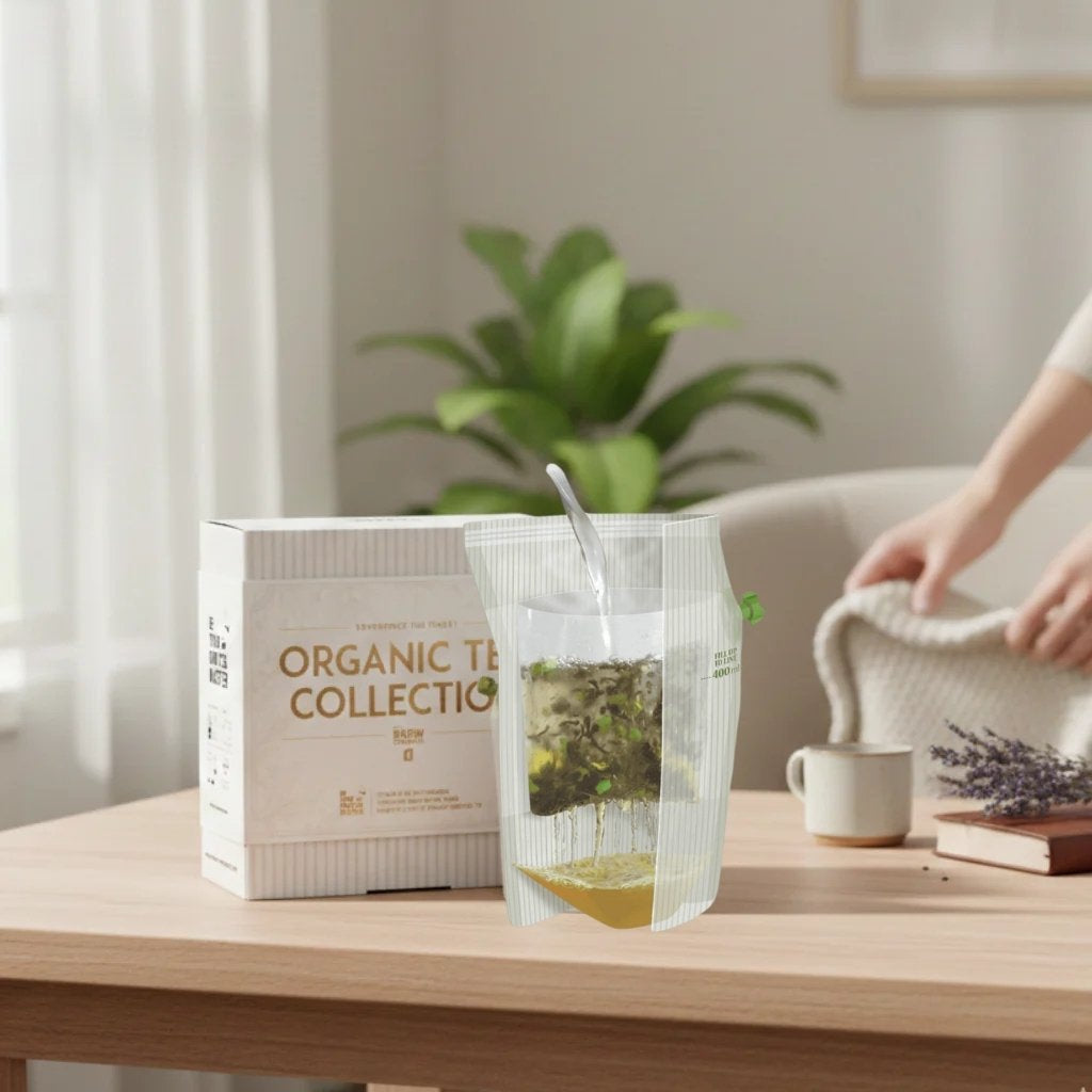 Photo hero de la collection Théières nomades et rituels de thés, avec thé biologique en vrac et accessoires de dégustation, présentés sur une table en bois dans une ambiance calme et lumineuse – idée cadeau bien-être prête à offrir.