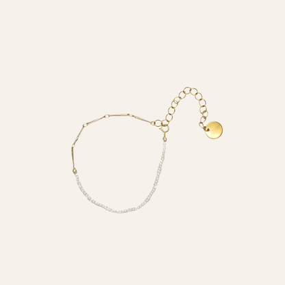 Bracelet Teri — Perles de culture et or laminé