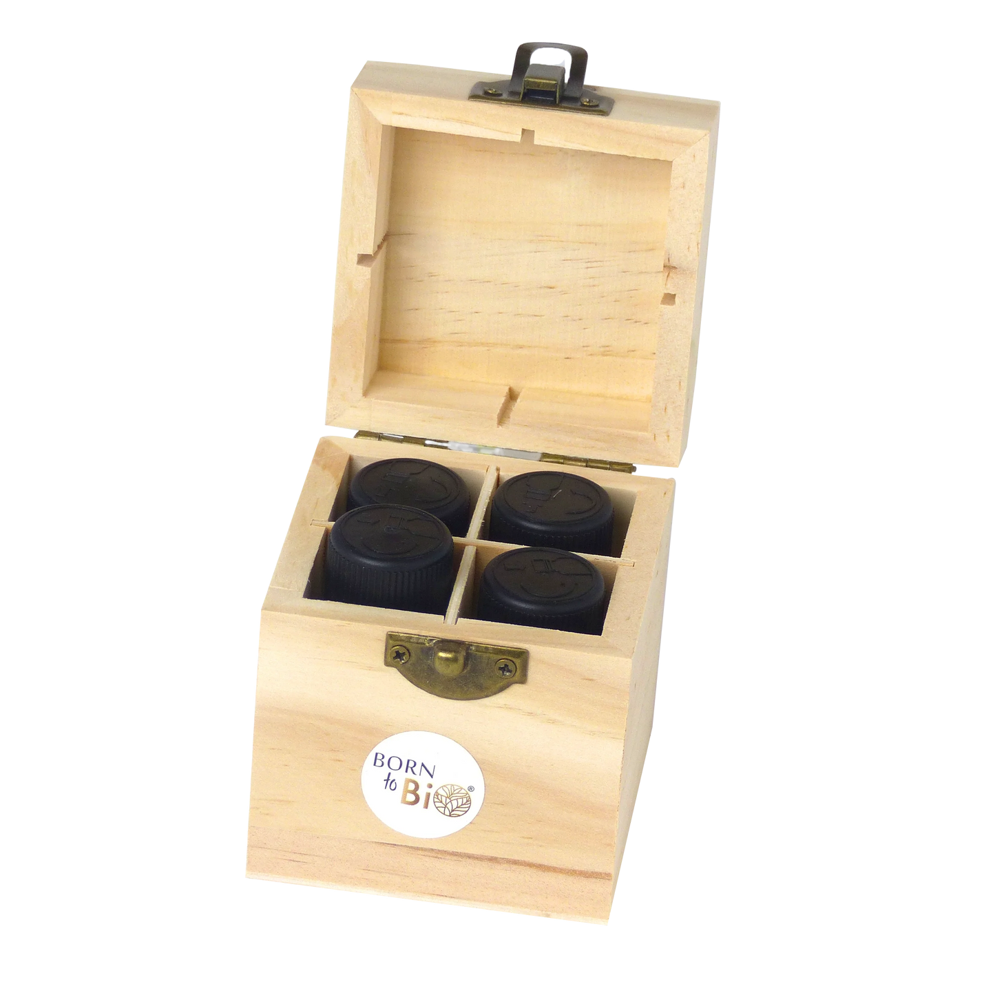 Wooden box for 4 bottles of oils-1