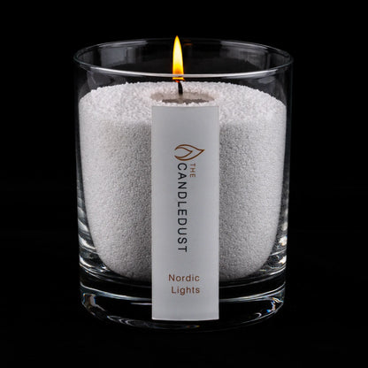 Bougie de sable parfumée allumée avec flamme douce, idée cadeau maison élégante et prête à offrir – KoolKado