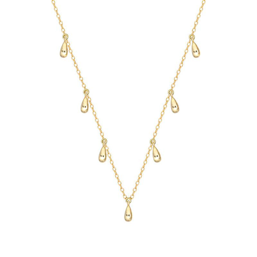 Collier choker doré avec pampilles en forme de goutte pour femme. Idée cadeau femme. Koolkado
