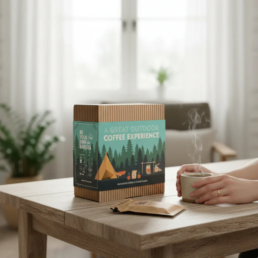 Coffret dégustation de cafés de spécialité avec cafetière nomade intégrée Coffeebrewer, design danois et rituel slow coffee à la maison, idée cadeau élégante pour amateur de café – KoolKado