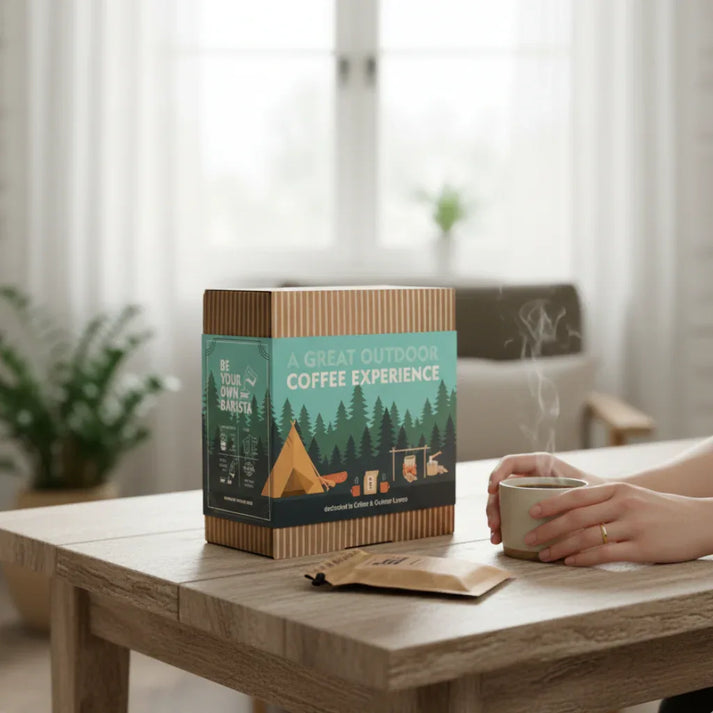 Coffret dégustation de cafés de spécialité avec cafetière nomade intégrée Coffeebrewer, design danois et rituel slow coffee à la maison, idée cadeau élégante pour amateur de café – KoolKado