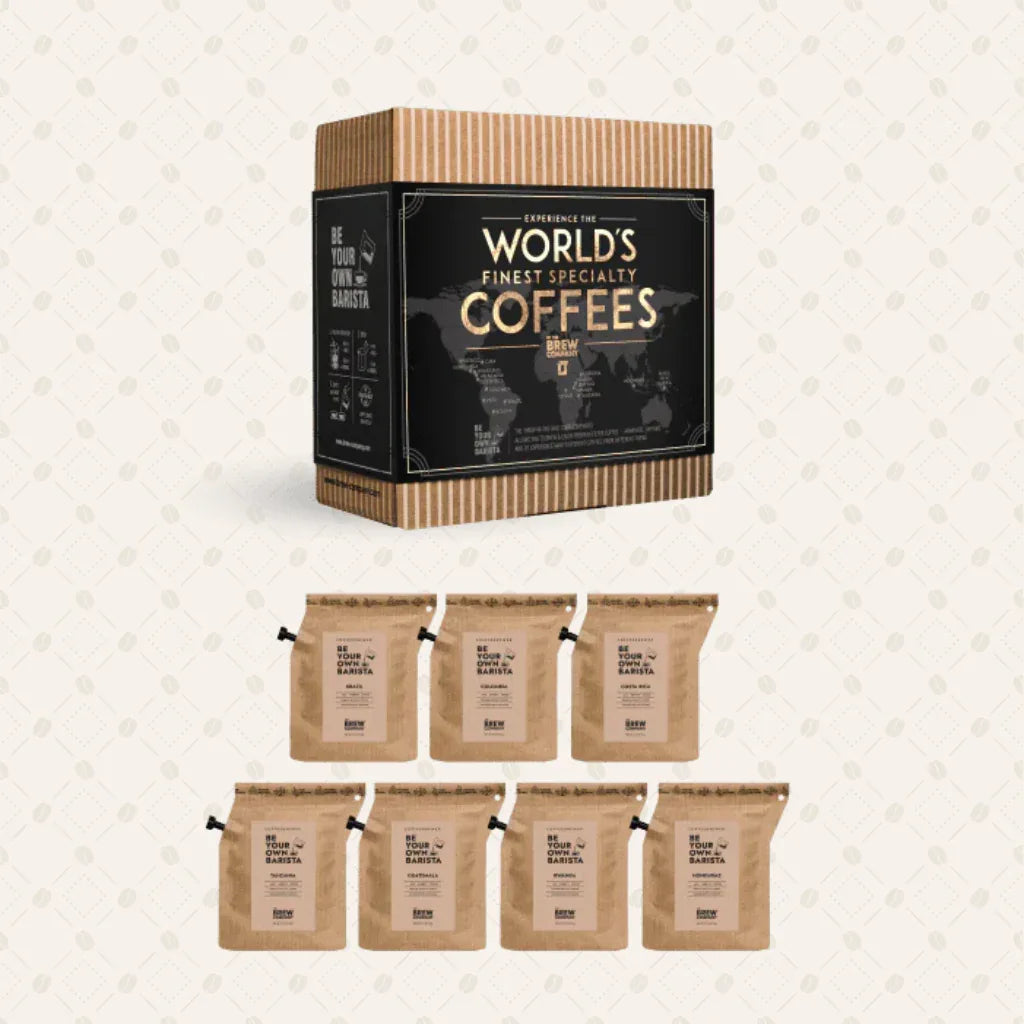 Coffret café World’s Finest Coffees avec sélection complète de cafés de spécialité en cafetières nomades, idée cadeau dégustation premium – KoolKado
