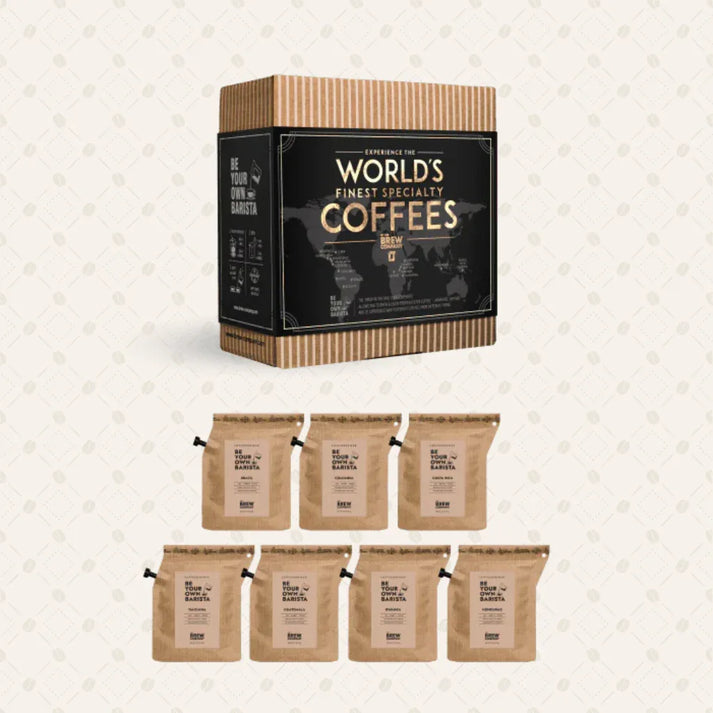 Coffret café World’s Finest Coffees avec sélection complète de cafés de spécialité en cafetières nomades, idée cadeau dégustation premium – KoolKado
