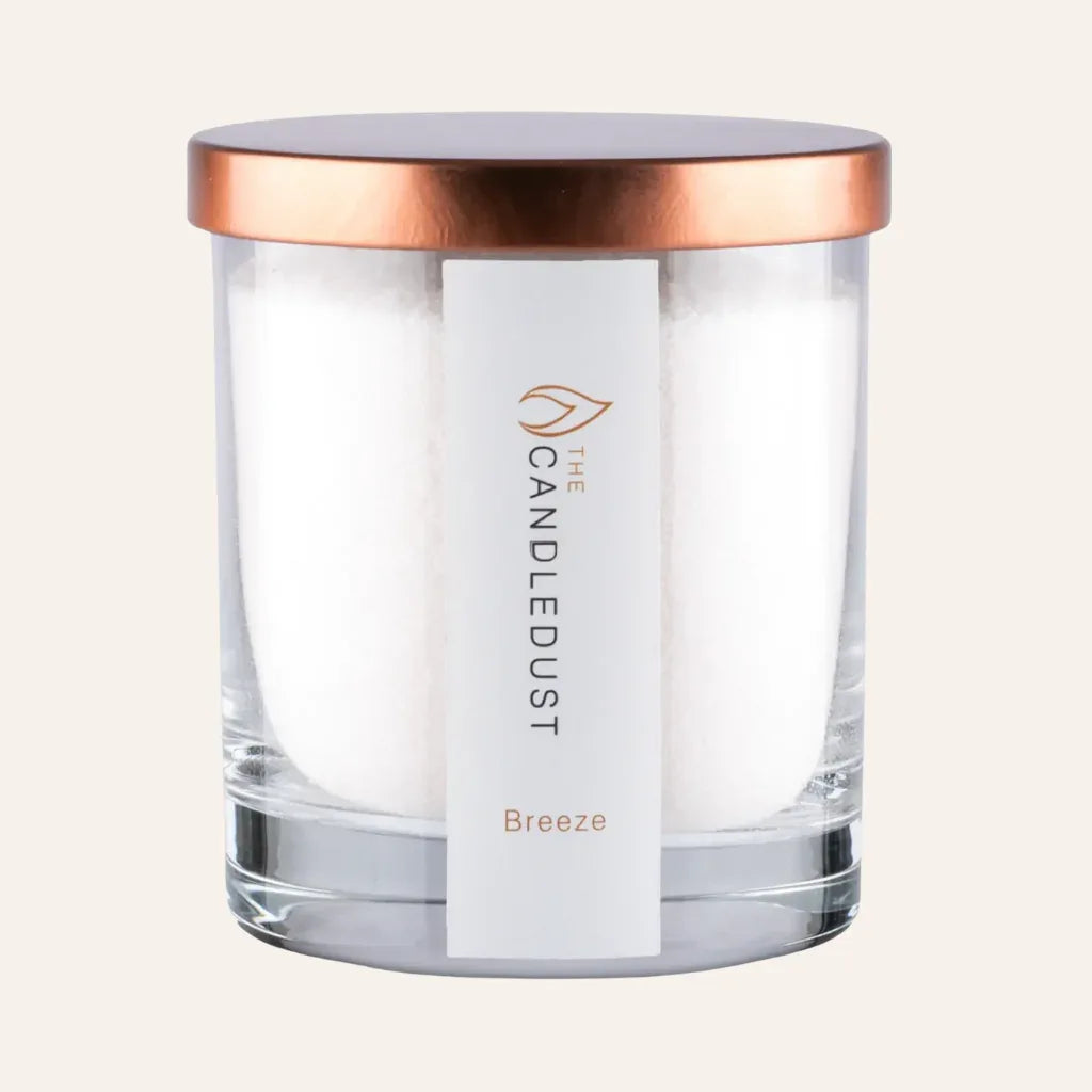 Idées cadeaux pour adulte : bougie parfumée Breeze Candledust en verre avec couvercle, élégante et prête à offrir