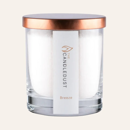 Idées cadeaux pour adulte : bougie parfumée Breeze Candledust en verre avec couvercle, élégante et prête à offrir