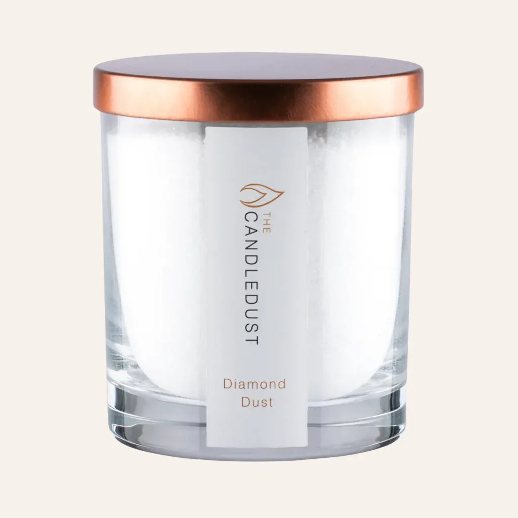 Idées cadeaux pour adulte : bougie parfumée Diamond Dust Candledust en verre avec couvercle, élégante et prête à offrir