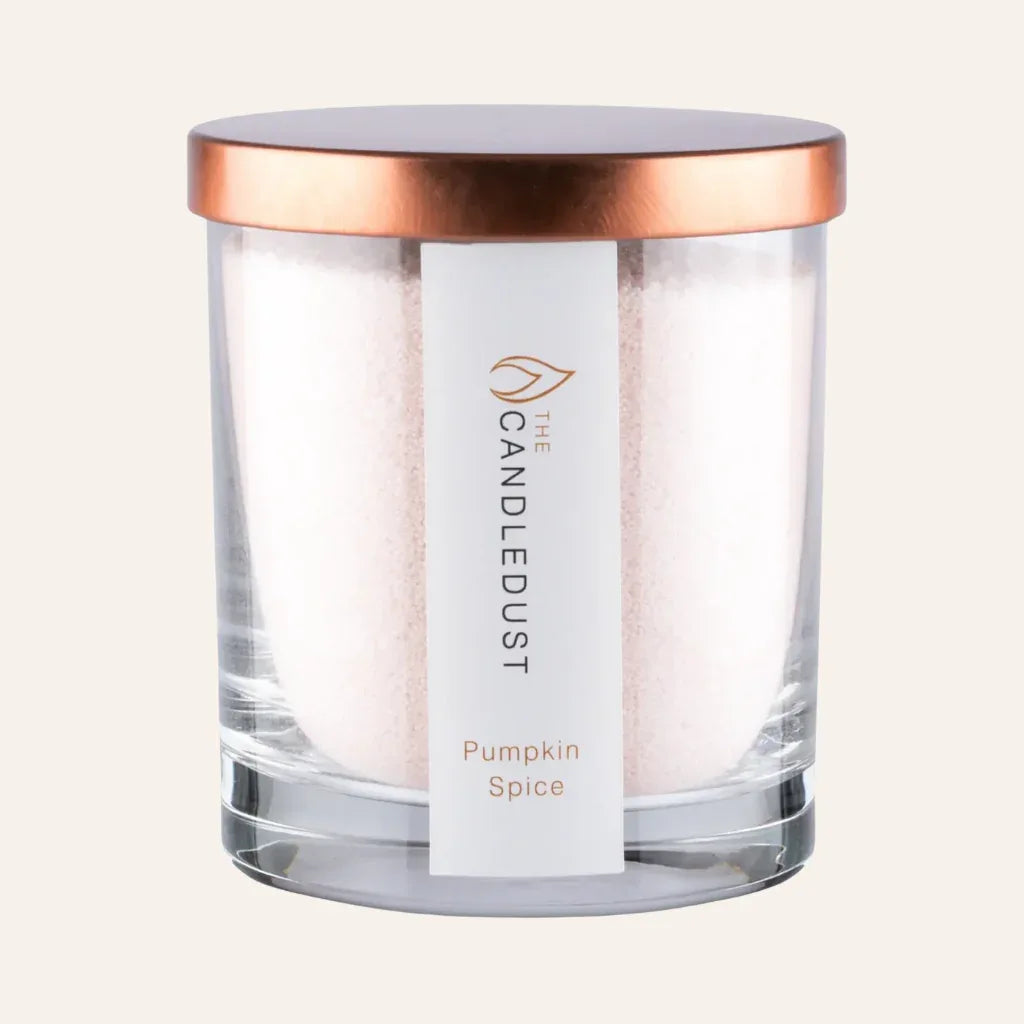 Idées cadeaux pour adulte : bougie parfumée Lemongrass Ginger Candledust en verre avec couvercle cuivre, élégante et prête à offrir