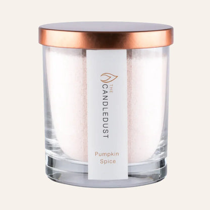 Idées cadeaux pour adulte : bougie parfumée Lemongrass Ginger Candledust en verre avec couvercle cuivre, élégante et prête à offrir