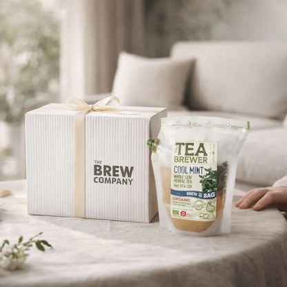 Infusion menthe poivrée et citronnelle présentée en Teabrewer avec coffret cadeau élégant, idée cadeau moderne idéale pour anniversaire ou cadeau professionnel – KoolKado