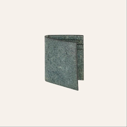 Portefeuille compact Kivik en cuir végétal de pomme indigo bleu, design minimal et responsable, idée cadeau élégante – KoolKado