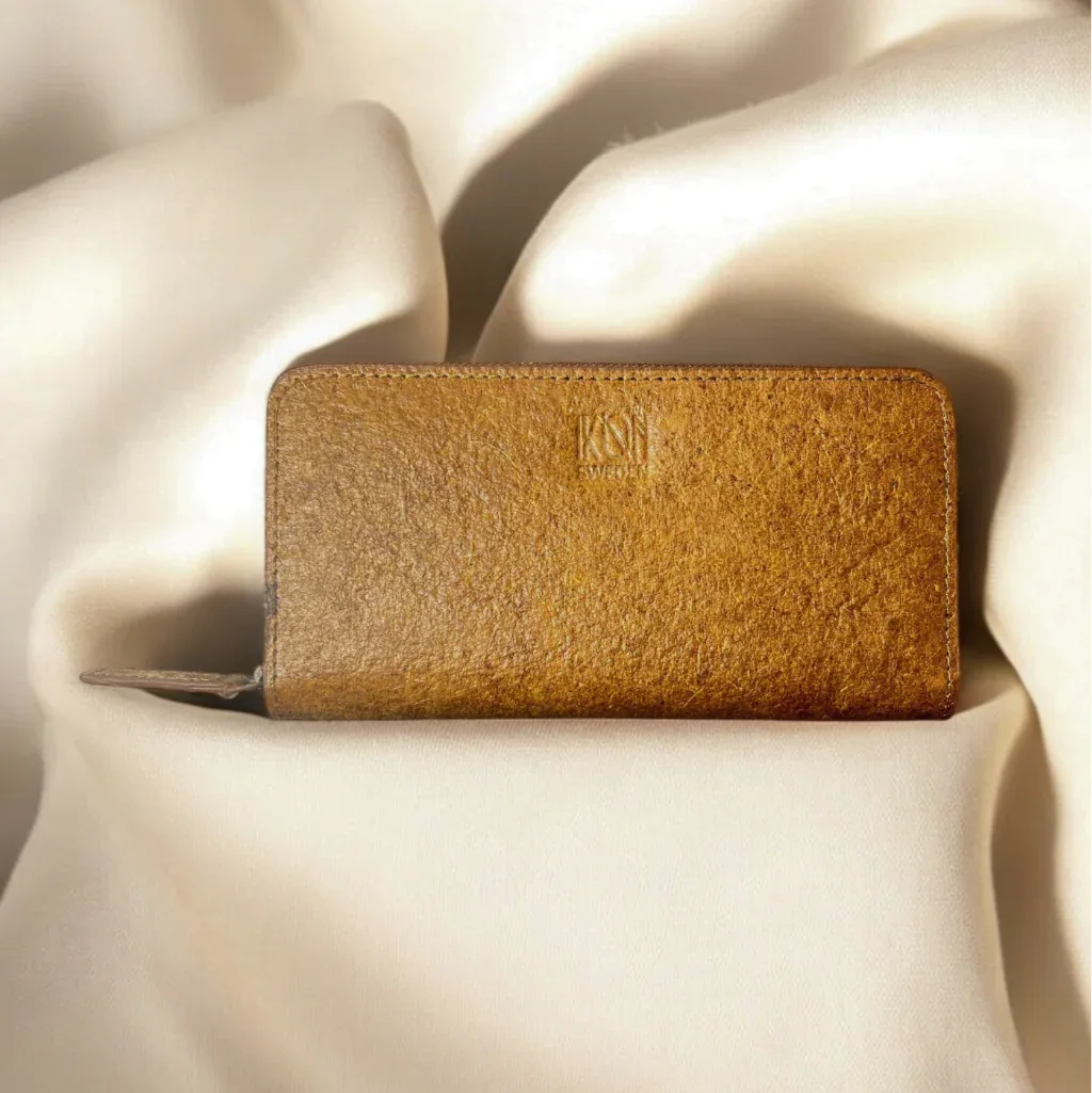 Portefeuille long Kochi fermé en cuir de coco végétal, idée cadeau femme élégante et fonctionnelle – Koolkado