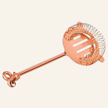 Passoire strainer de cocktail en acier cuivré présentée seule, idée cadeau élégante pour le rituel du cocktail – KoolKado
